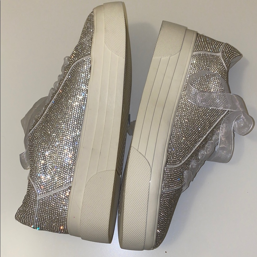 Jessica Simpson Women’s Cherello Platform Rhinestone Sneakers Size 10 - Picture 4 of 8